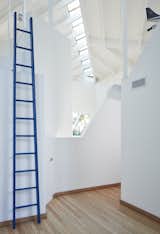 This bright blue ladder is a playful nod to one of the original features of the home. Two small nooks were accessible only by ladder, and they were intended as viewpoints overlooking the collection of artwork. 