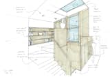 Drawing of loft bedroom at Two and a Half Storey House by Bradley Van Der Straeten Architects.