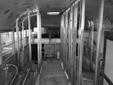 Due to space constraints and access to power, almost all the welding—including the framing—had to be done off-site and then fitted on-location, meaning it was essential to check and confirm all measurements.