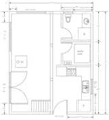 Floor plan of Canadian Castaway Off-Grid Cabin.