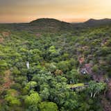 The guesthouse is located in a private reserve in the Waterberg, a mountainous region about three hours from Johannesburg.