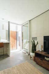 The glazed entrance door leads directly into the bright, white open-plan living, dining and kitchen space on the ground floor.&nbsp;