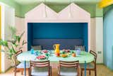 Sean Kim of Wooj Design loves the style mash-ups we’ve been seeing recently. Mo-Tel House by Studio S&amp;M embraces a colourful palette inspired by Memphis style and Postmodernism. These colourful elements are balanced by more subdued Mid-Century Modern pieces, such as the dining chairs.