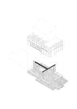 Axonometric drawing of Concrete Plinth House by DGN Studio