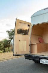 Six-millimeter plywood boards clad the vehicle’s interior, and 12- and 15-millimeter boards form the floor and the joinery. The wood’s natural matte finish makes the space feel larger than it really is.&nbsp;