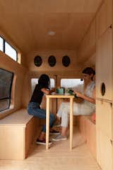 Some of the furniture in the van—such as the table—can be used outside as well, giving the clients added flexibility.