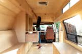 Plywood covers almost the entire interior of the van. "The construction process involved thinking of solutions for a space with many corners and curves," recalls Andrade. "Challenges make things interesting, so this was my favorite part of the project."