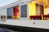 The original houseboat was already solar powered, however Crossboundaries added additional features—including additional solar panels—to create a future-proof prototype for living on the water.
