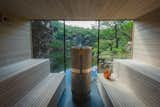 The Quarry Sauna is a bespoke sauna built on the edge of a lake in a decommissioned quarry. The clients live in an oak timber frame home and wanted a sauna to match the architectural style of the main house.