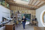 “My studio space is so glorious,” says artist and homeowner Miriam Nabarro. “The round window is a kind of thought space where ideas are born, and pocket doors open out to the verandah so I can work both inside and outside. It’s a very flexible space.”
