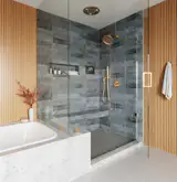 Thermasol steam showers can be customized to suit almost any interior palette. Running the steam shower experience is ThermaTouch, a waterproof touchscreen that saves a profile for each member of the household and allows full control over everything from steam and temperature, to lighting, sound, and ambience all from within the shower.