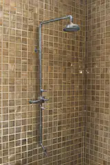 The popular exposed pipe shower systems from The WaterBridge Collection by Sonoma Forge are unmatched for beauty and enduring functionality. These distinctive fixtures, in your choice of Rustic Nickel, Rustic Copper, Satin Nickel or Oil-Rubbed bronze, have been inspiring  stylish and creative installation ideas for years.
 
Let this be the centerpiece of your custom-designed, stunning bathroom, coordinated with matching WaterBridge faucets and accessories.

Available in Cal Green compliant models.
Forged in America.

interior design, bath decor, home decor, luxury