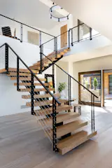 A floating staircase is not only functional but a piece of art.