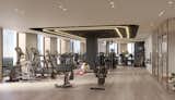 Indoor amenities include a state-of-the-art fitness center, co-working spaces with private pods and conference rooms, a game room with wet bar, a children’s playroom, and a sports simulator