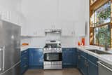 The sleek, updated chef's kitchen inside one of the live/work lofts on the property.