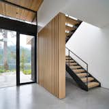 Staircase, Metal Railing, and Wood Tread View at stair   Photo 9 of 10 in Vertes Retreat by W  O  V  E  N   Architecture and Design