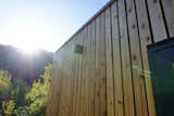 The siding is the first part of a passive house, net-zero-energy wall structure.