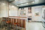 Custom Black Walnut & Stainless Steel Kitchen Peninsula & Bar Stools by Andrew Jevremovic