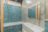 3rd Floor Bathroom with Nemo Tiles and Curly Maple Woodwork (note interior window over bath)
