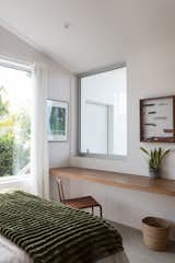 For his son’s room, Eric used walnut plywood for the built-in desk. He also used walnut for the chair.