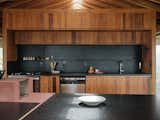 In the kitchen, a wood oven is built in. "I love the wood oven, as it makes you connect to the place and the rural culture,