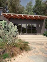 The property is an ideal place for holding large gatherings with adults and children. "There are all these different plateaus," Andrija says. "The ADU is in the lower zone near the orchard and the crazy old cactus, and the upper zone is the main house, with a grill and fire pit."