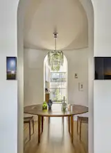 It was important to maintain sightlines through the lower level of the home to keep the spaces feeling open and connected. "We created a view corridor all the way from the front to the back of the house, not only so light could flow through, but also so you can see people in all the different rooms,