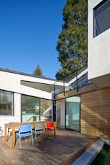 Semi courtyard, redwood, white plaster
