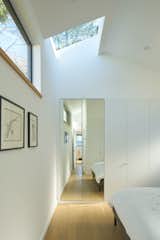 Master bedroom, skylight and clerestory, privacy with light and view up to redwood canopy