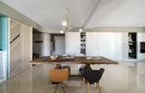 View of the dinning table and curve storage side