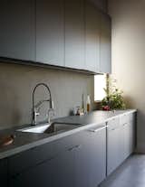 Custom black maple cabinets.