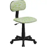 This colorful zebra printed task chair will liven up your classroom, dorm room, home office or child's bedroom. This chair was designed to support the lower-to-mid back region. Chair easily swivels 360 degrees to get the maximum use of your workspace without strain. The pneumatic adjustment lever will allow you to easily adjust the seat to your desired height. If you're ready to step out of the ordinary then this computer chair is for you!

