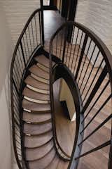 Curving steel stair