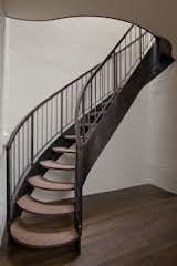 Curving steel stair