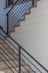 Staircase with iron handrails 