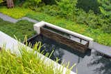 Bird's eye view of the entry water feature flanking the front garden.