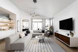 We chose this chandelier for this space because it is so sculptural. It became the focal point of the room.