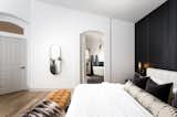 We added a soft curtain between the bedroom and bathroom for a simple solution for privacy.