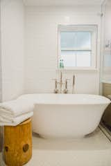 Bath Room, Ceramic Tile Floor, Ceiling Lighting, Open Shower, Freestanding Tub, and Subway Tile Wall Master Bath // Wet Room  Photo 7 of 8 in Katie's Bathroom by Lambert Home