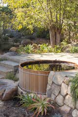 Cedar soaking tub from Santa Barbara-based Gordon & Grant Spas.  Gardens by Hatcher Landscape Construction.