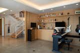 To encourage gathering, Rhodes Architecture worked closely with the owner to create special family places such as a music bar and jam space with storage for instruments, refreshments, even a “Marshall Amp” refrigerator. The lowest level is dedicated to play incorporating home gaming and theater, billiards, music, family discussions + hangouts with direct access to the western terraces, gardens, and a park beyond. 