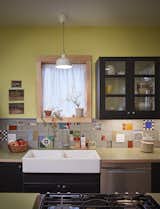Kitchen backsplash artwork.