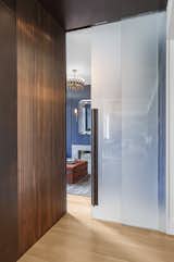 Bronze panel at glass door at family room