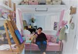 Sarah Donawerth lives in this tiny house on wheels with her two dogs. The house features pink accents throughout with robin's egg blue for a whimsical retreat that's small, but has a big personality.