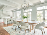 Dining Room, Ceiling Lighting, Accent Lighting, Pendant Lighting, Table, Medium Hardwood Floor, and Chair Dining Room   Photo 8 of 30 in Gray Gables by Tongue & Groove Design + Build