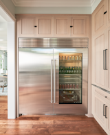 Kitchen, Refrigerator, Medium Hardwood Floor, and Wood Cabinet Butlers Pantry   Photo 14 of 30 in Gray Gables by Tongue & Groove Design + Build