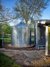 Rainwater is piped from the house,  saving almost 80,000 gallons of year in water use.