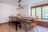 Cabin comes furnished with Restoration Hardware dining table made with reclaimed Elm wood