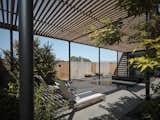 An alternate view of the relaxation courtyard, fountain and plunge pool.