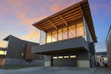 The large south deck overhang shades is summer,  penetrates in winter